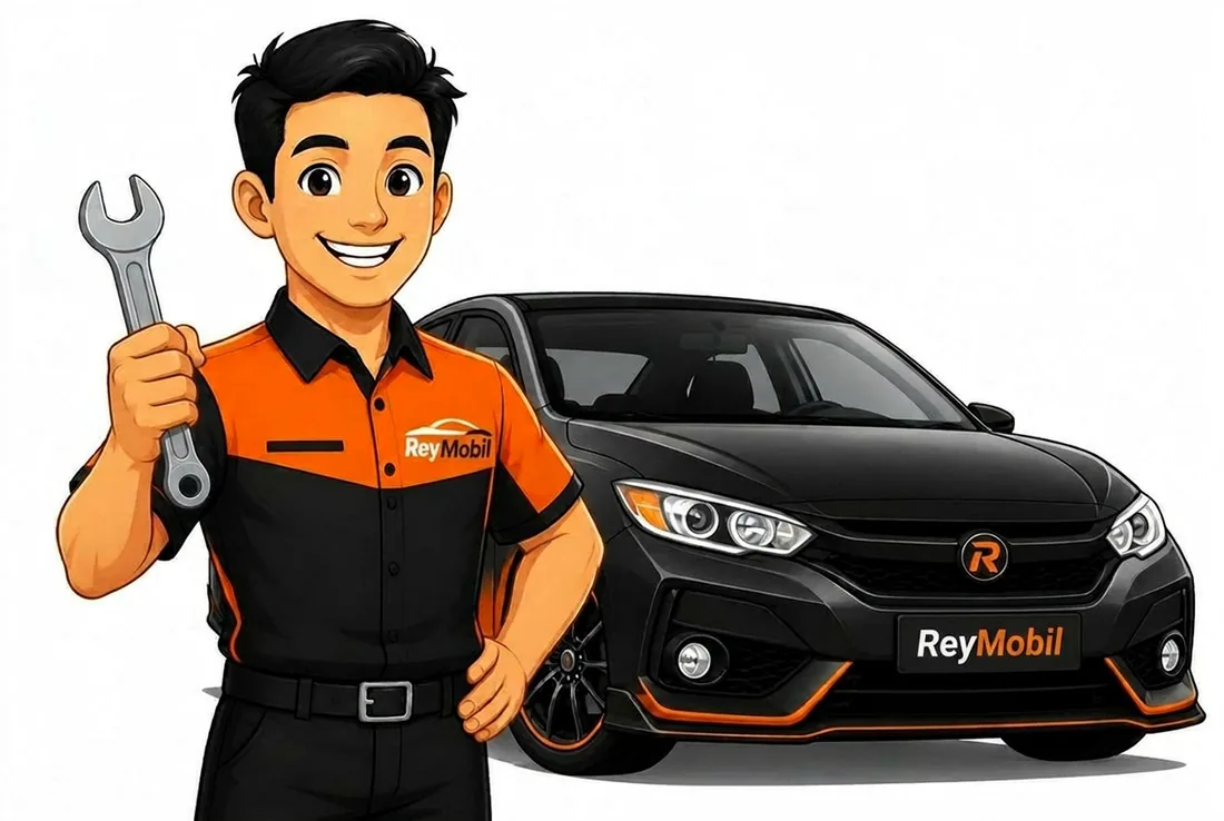 Montir ReyyMobil memperbaiki mobil